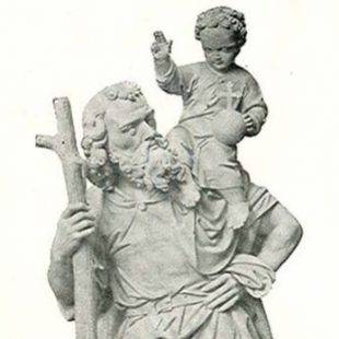 New Hand Carved Marble or Wood Statue of St. Christopher