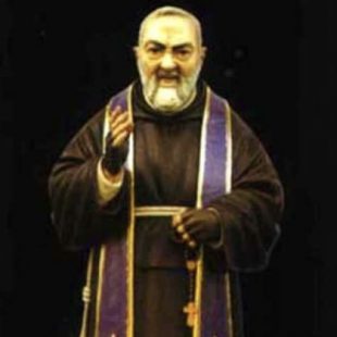 Carved Wood St. Padre Pio Statue
