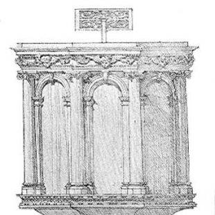 New Hand Carved Marble Pulpit