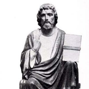 Seated St. Luke Marble Statue