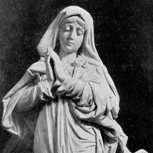 New hand carved marble or wood statue of Mary - The Assumption