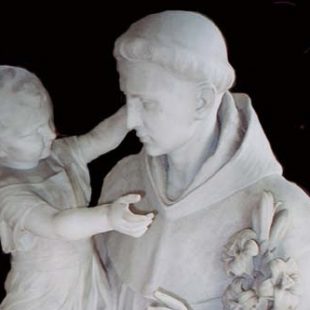 Carved Marble St. Anthony Statue