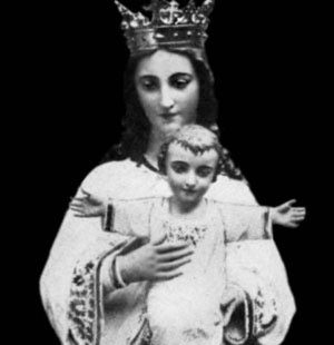 New Hand Carved Marble or Wood Statue of Mary Queen of Heaven with Christ Child