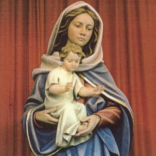 New Linden Wood Hand Carved Statue of Mary holding Child Jesus.