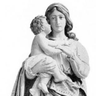 Carved Statue of Blessed Virgin And Child