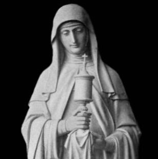 New Hand Carved Marble or Wood Statue of St. Clare