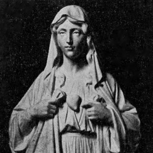 New hand carved marble or wood statue of Mary - The Immaculate Heart