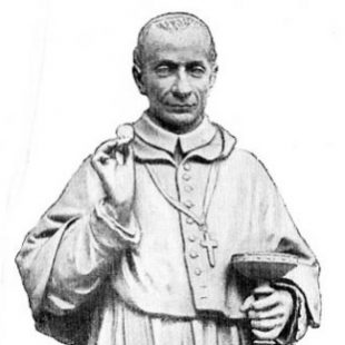 Traditional hand carved marble statue of St. Charles Borromeo