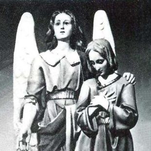 Statue of Saint Raphael with Tobias