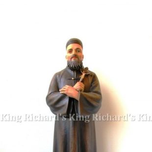 New Hand-Carved Wood Statue of St Alberic Crescitelli