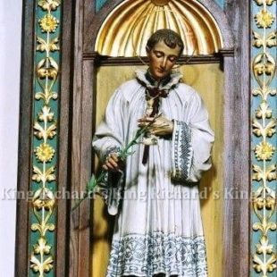 New Hand-Carved Wood Statue of St Aloysius