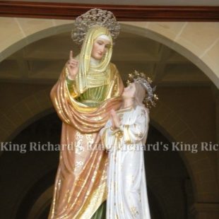 New Hand-Carved Wood Statue of St Ann