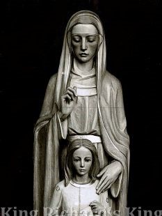 New Hand-Carved Wood Statue of St Ann