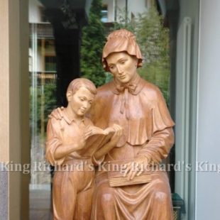 New Hand-Carved Wood Statue of St Ann Seton