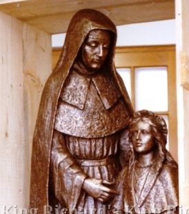 New Hand-Carved Wood Statue of St Ann Seton