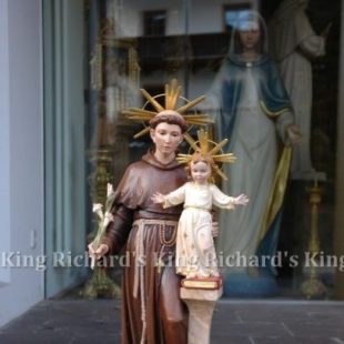 New Hand-Carved Wood Statue of St Anthony of Padua