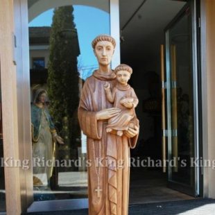 New Hand-Carved Wood Statue of St Anthony of Padua