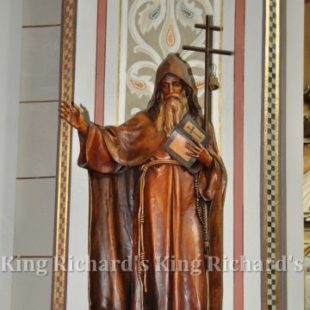 New Hand-Carved Wood Statue of St Antonio Abate