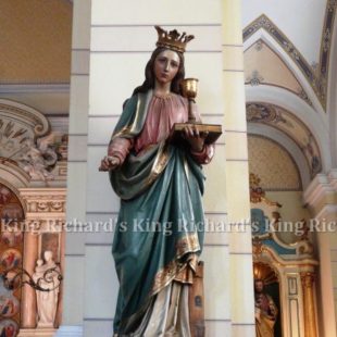 New Hand-Carved Wood Statue of St Barbara