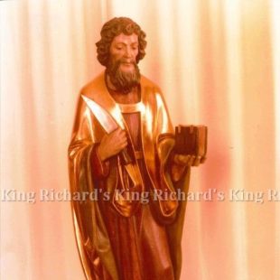 New Hand-Carved Wood Statue of St Bartholomew