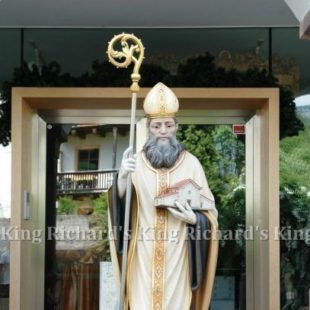 New Hand-Carved Wood Statue of St Benedict