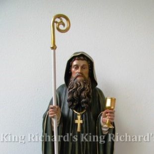 New Hand-Carved Wood Statue of St Benedict