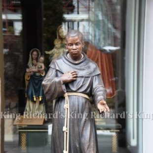 New Hand-Carved Wood Statue of St Benedict