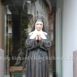New Hand-Carved Wood Statue of St Bernadette