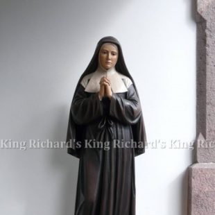 New Hand-Carved Wood Statue of St Bernadette