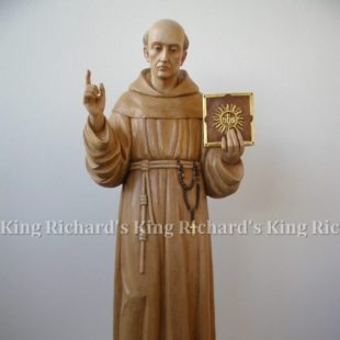 New Hand-Carved Wood Statue of St Bernard