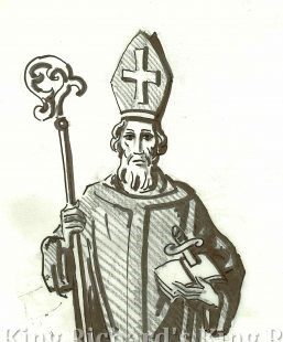 New Hand-Carved Wood Statue of St Boniface