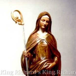 New Hand-Carved Wood Statue of St Bridget