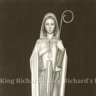 New Hand-Carved Wood Statue of St Bridget