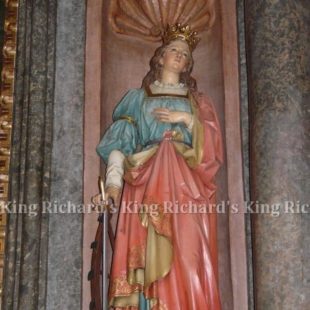 New Hand-Carved Wood Statue of St Catherine