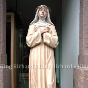 New Hand-Carved Wood Statue of St Catherine