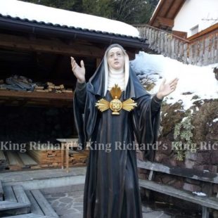 New Hand-Carved Wood Statue of St Christine