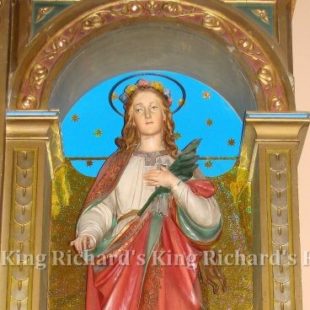New Hand-Carved Wood Statue of St Christine