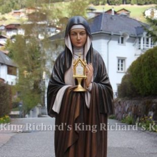 New Hand-Carved Wood Statue of St Clare