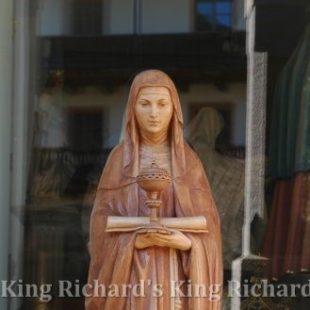 New Hand-Carved Wood Statue of St Clare