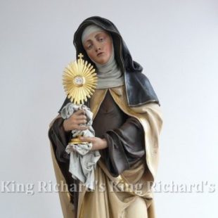New Hand-Carved Wood Statue of St Clare