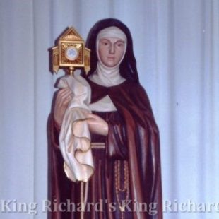New Hand-Carved Wood Statue of St Clare
