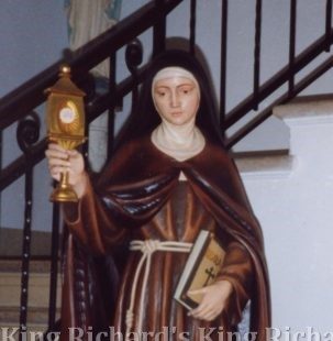 New Hand-Carved Wood Statue of St Clare