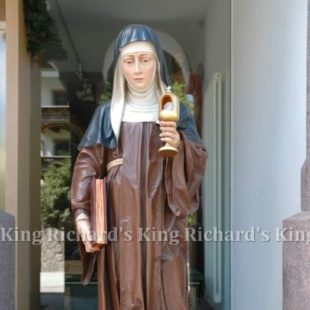 New Hand-Carved Wood Statue of St Clare