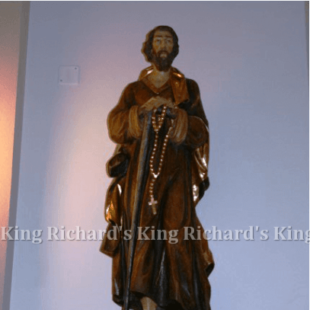 New Hand-Carved Wood Statue of St Claus