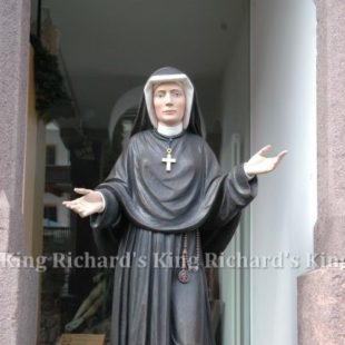 New Hand-Carved Wood Statue of St Faustina Kowalska