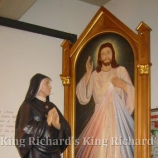New Hand-Carved Wood Statue of St Faustina Kowalska