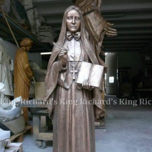 New Hand-Carved Wood Statue of St Frances