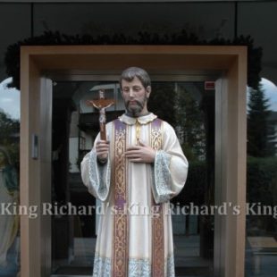 New Hand-Carved Wood Statue of St Frances