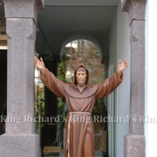 New Hand-Carved Wood Statue of St Francis of Assisi
