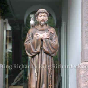 New Hand-Carved Wood Statue of St Francis of Assisi